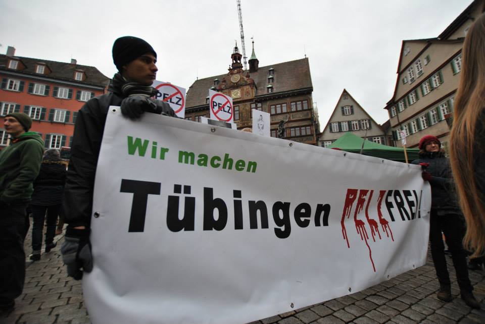 Zweite Große Anti-Pelz-Demonstration in Tübingen