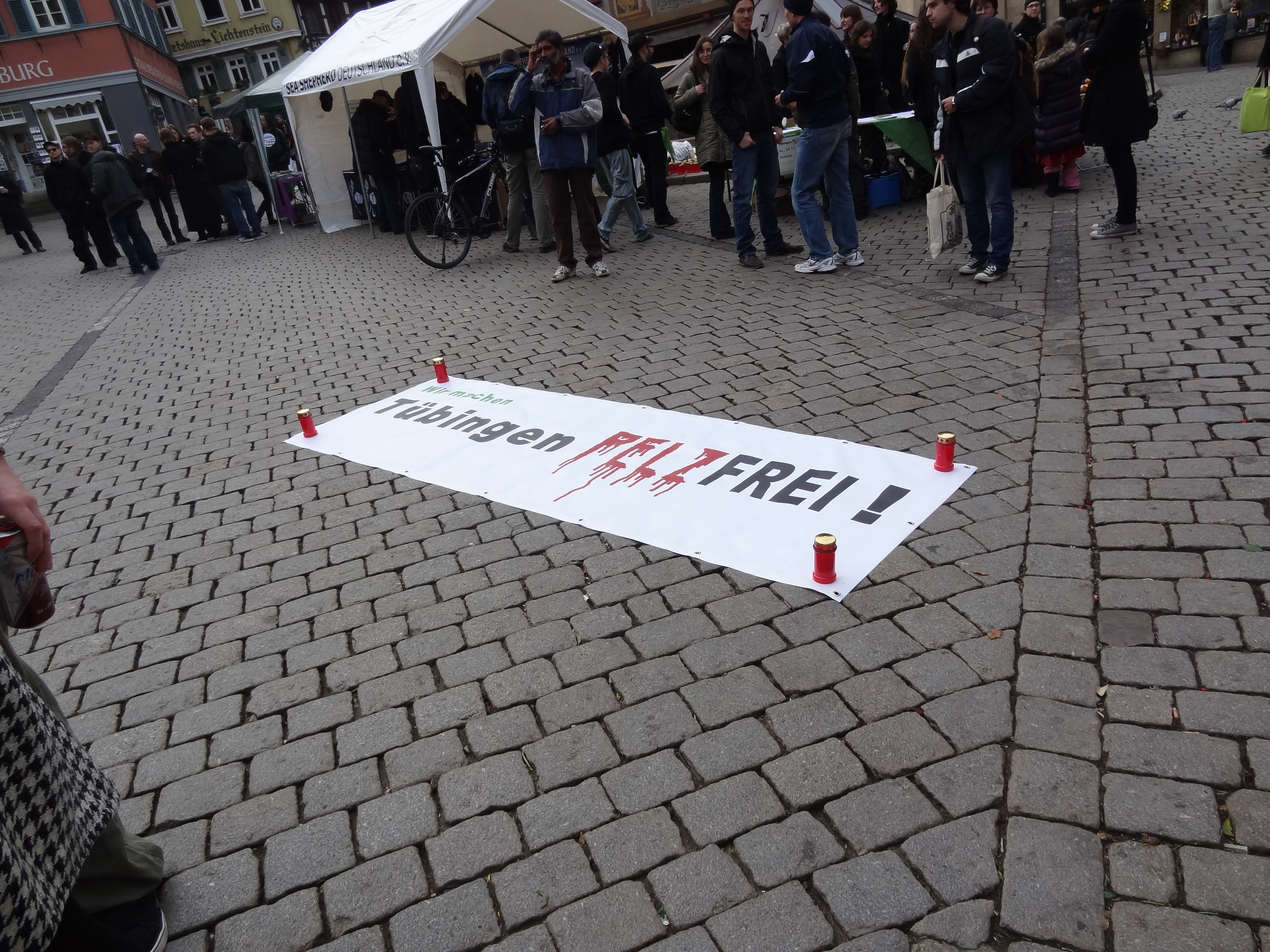 Große Anti-Pelz-Demonstration in Tübingen