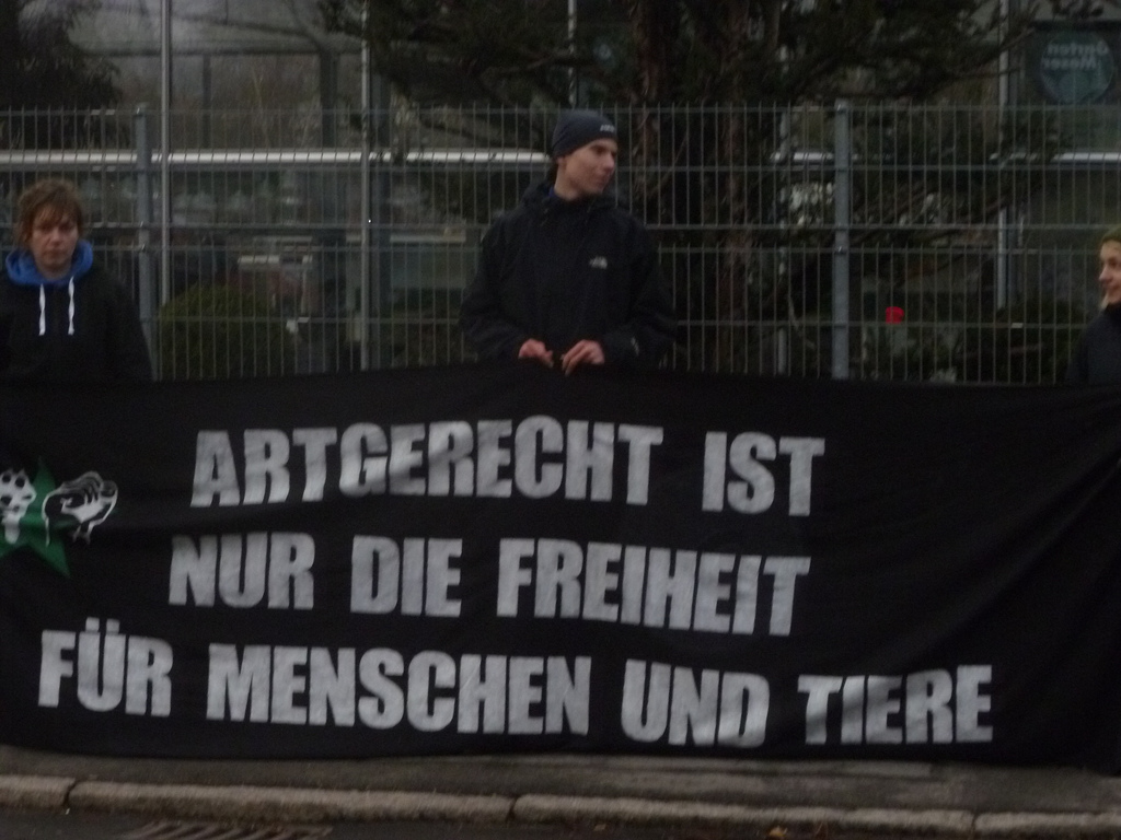 Demonstration gegen den Weihnachtszirkus Reutlingen vom 7. Januar 2012
